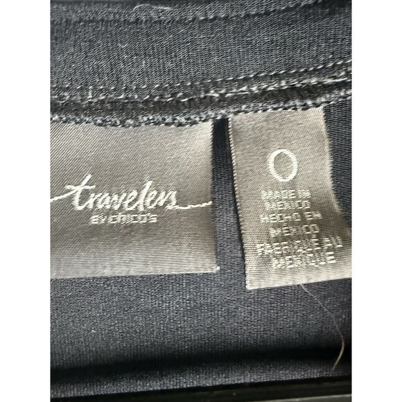 Women’s Chico Travelers Black Button Up Sweater Size 0 V-neck USA 95% Acetate 5% - Picture 2 of 7